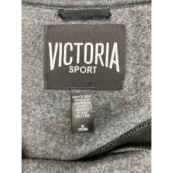 *Victoria Sport Sweatshirt Womens Size M Gray Black Colorblock Casual Athleisure - Picture 5 of 7